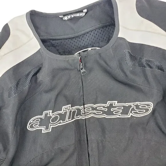 ALPINESTARS Jacket Adult XL White Black Spell Out Motorcycle Full Zip w/ Armour - Picture 12 of 14